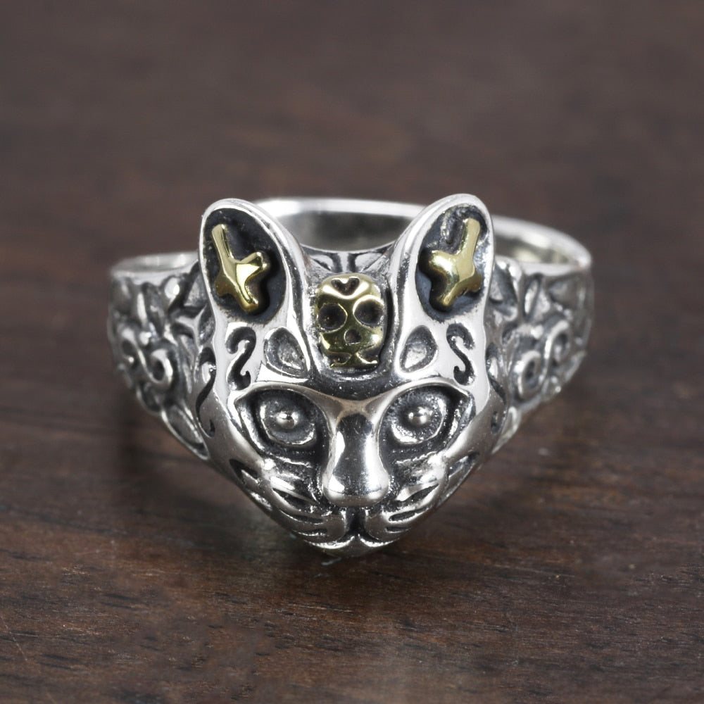 Cat Skull Ring - cat rings