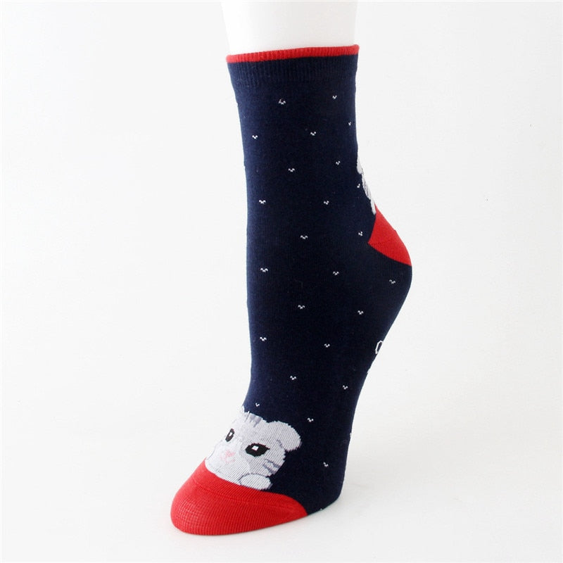 Cat Slipper Socks - Blue - Cat Socks
