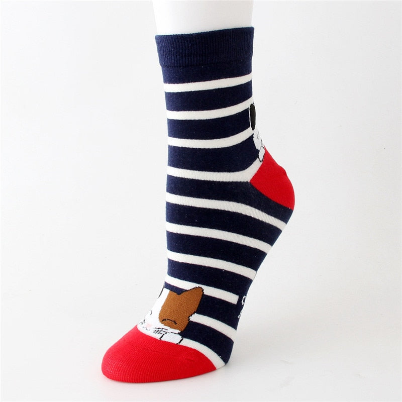 Cat Slipper Socks - Black Stripes - Cat Socks