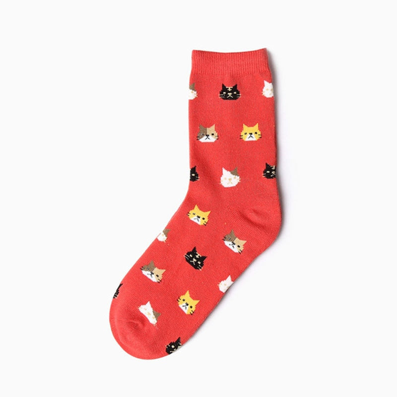 Cat Socks for Men - Red - Cat Socks