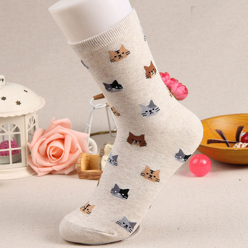 Cat Socks for Men - Beige - Cat Socks