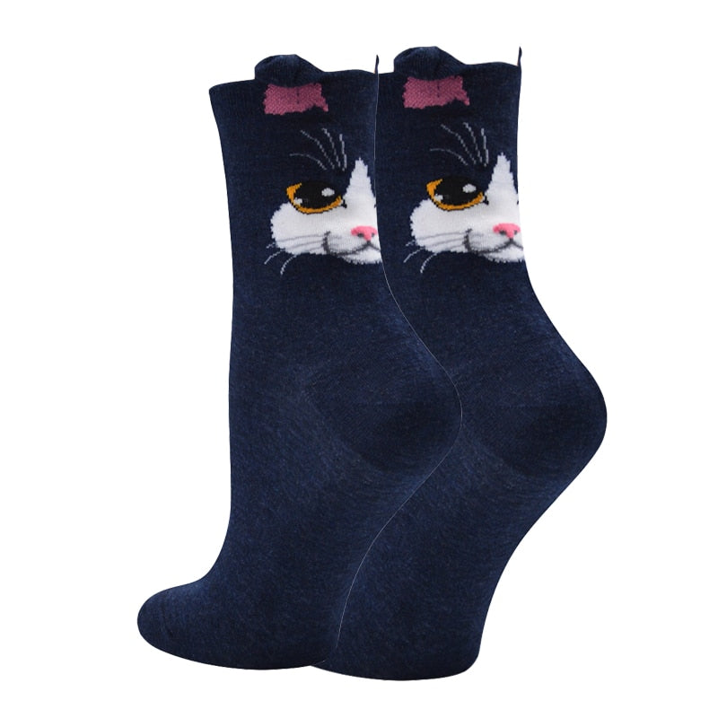 Cat Socks with Ears - Blue / EU 35-40 - Cat Socks