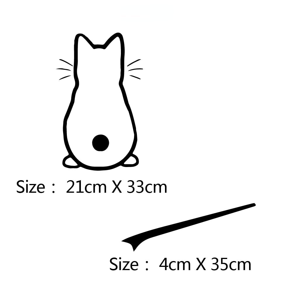 Cat Stickers for Cars - Butt / Size S / Black