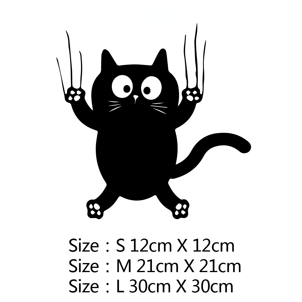 Cat Stickers for Cars - Scratch / Size S / Black