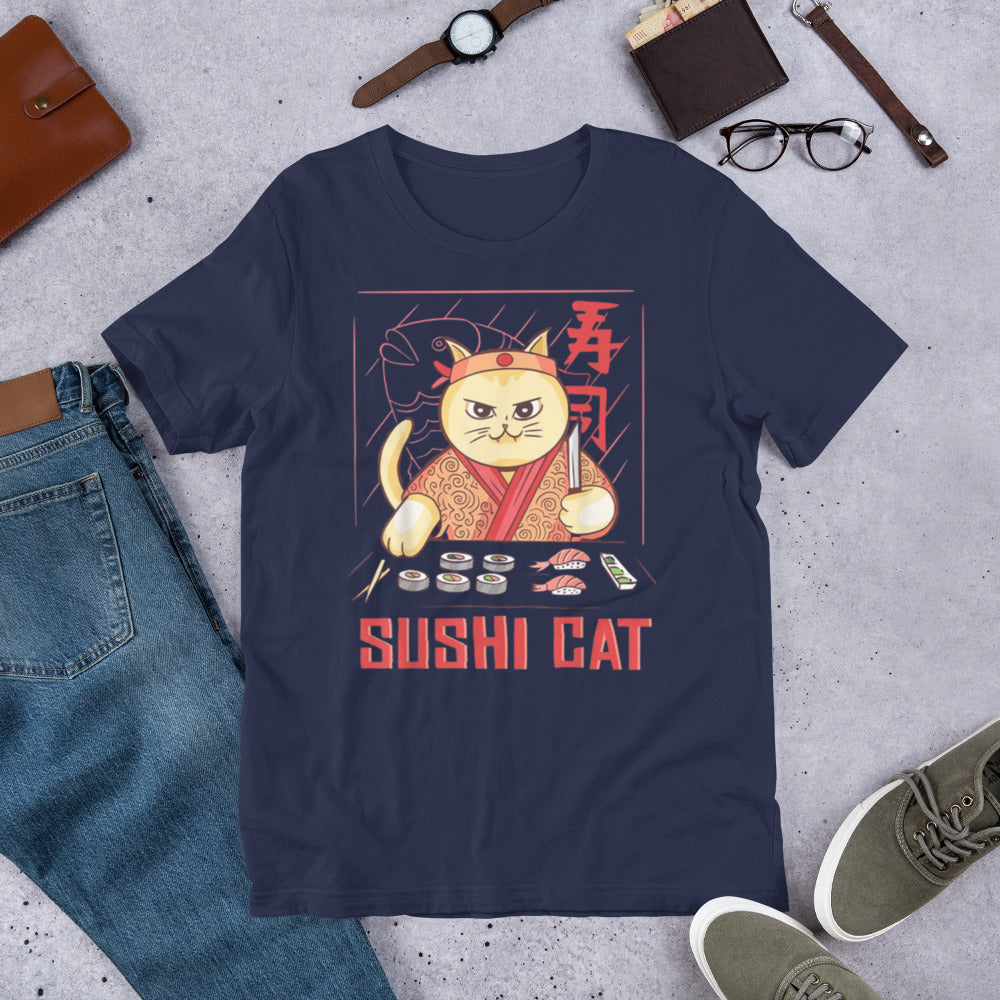 Cat Sushi shirt - Navy / XS