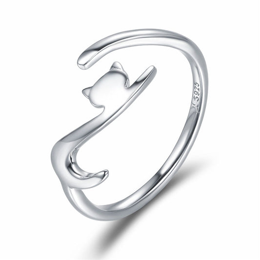 Cat Tail Ring - Silver - cat rings