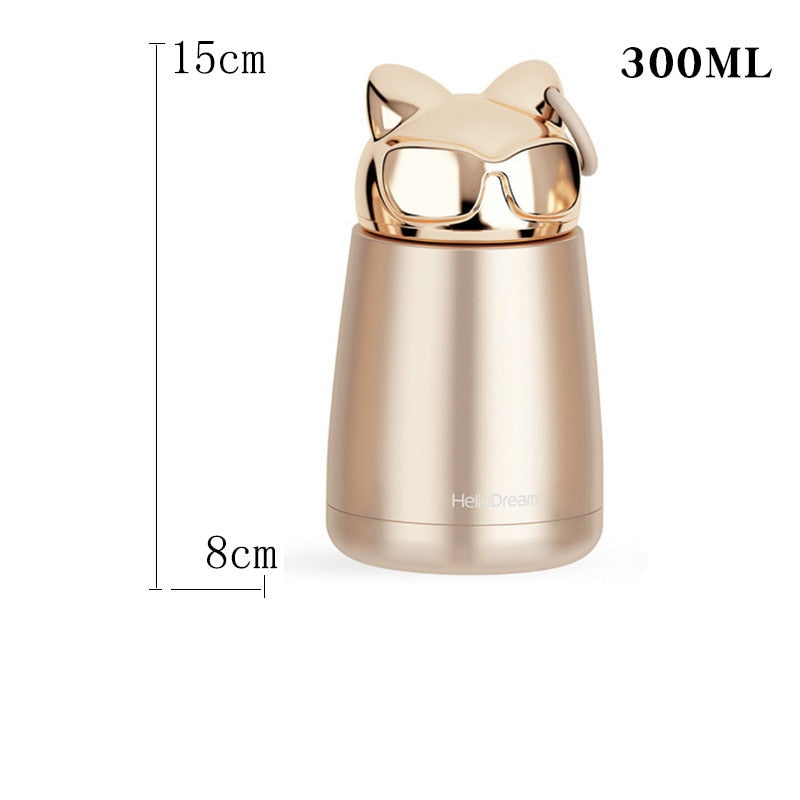 Cat Thermos Flask - Beige
