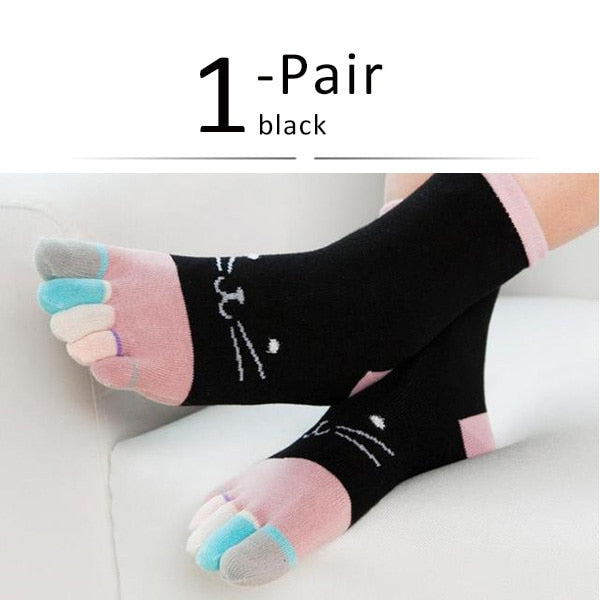 Cat Toe Bean Socks - Black / EU35-39 - Cat Socks