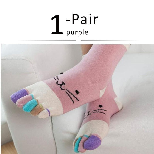 Cat Toe Bean Socks - Purple / EU35-39 - Cat Socks