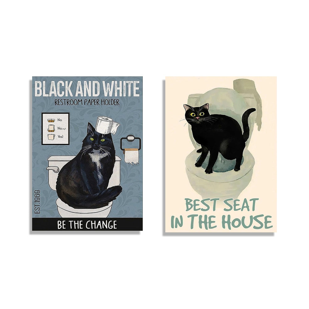 Cat Wall Art for Bathroom