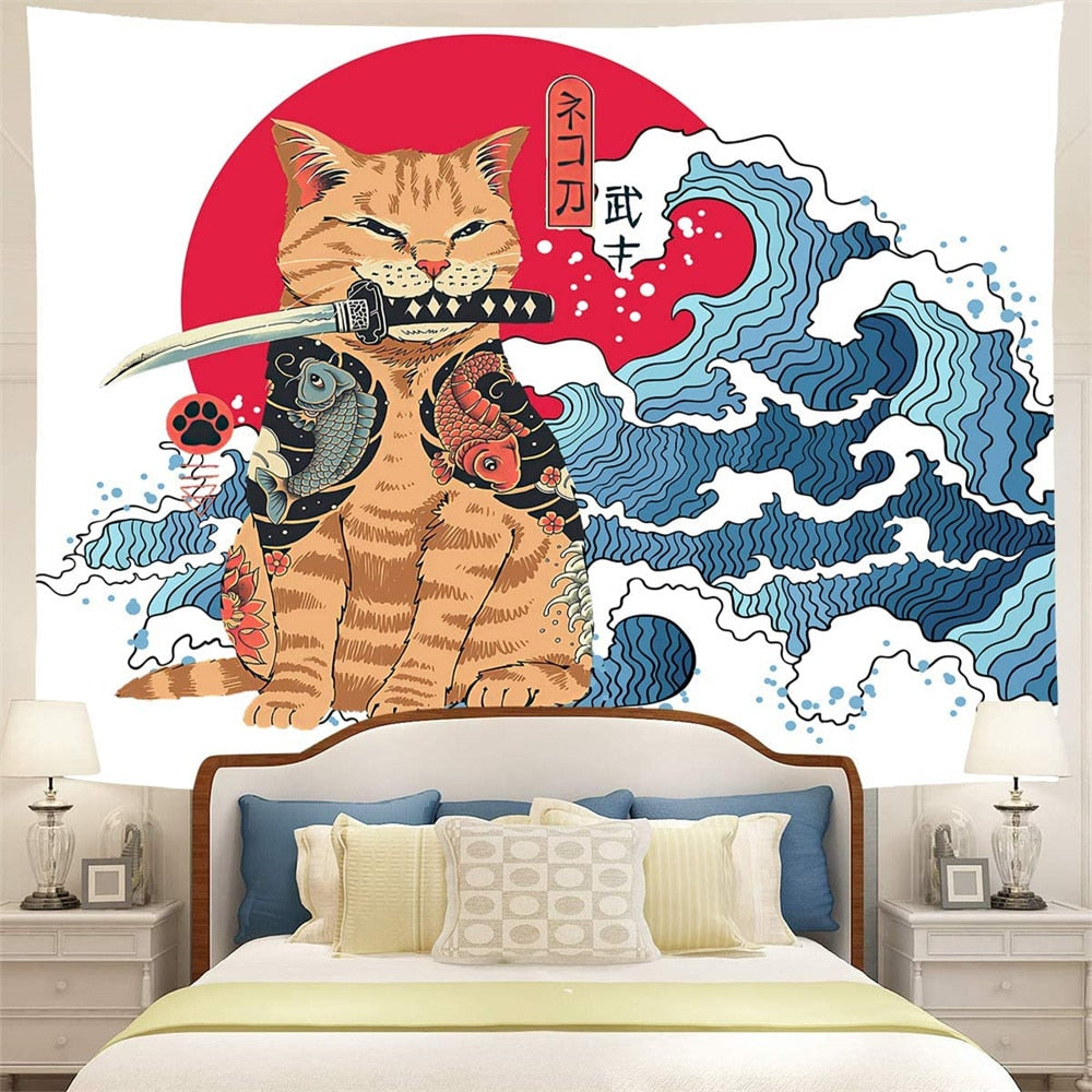 Cat Wave Tapestry - 70X50CM - Cat Tapestry