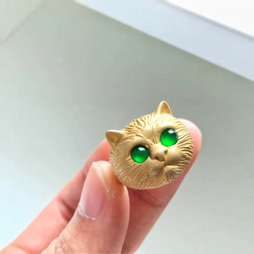 Cats Eye Gold Ring - cat rings