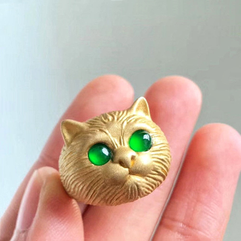 Cats Eye Gold Ring - cat rings