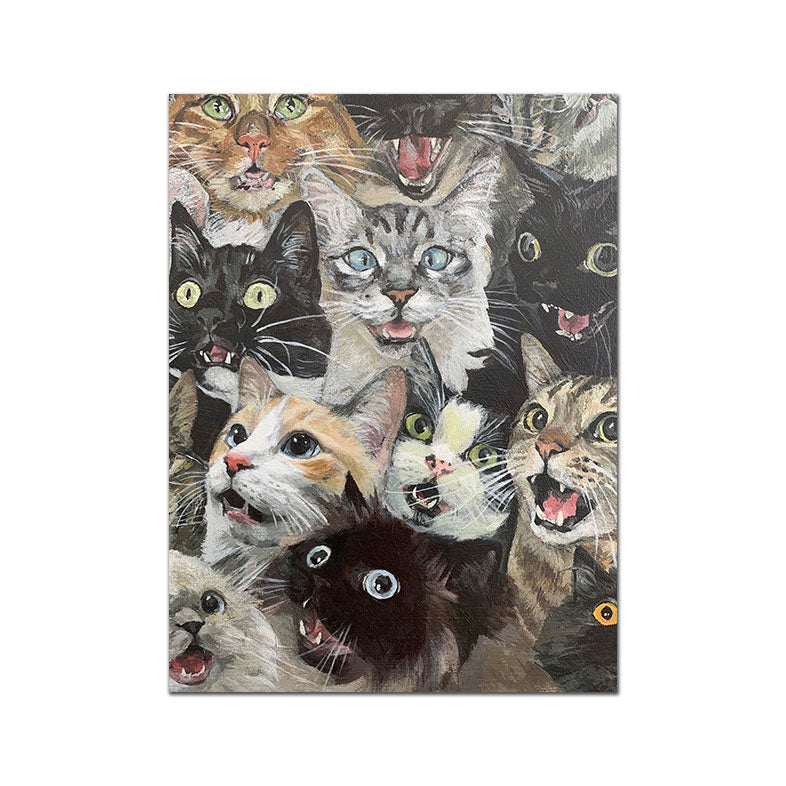 Cats Painting - 10x15cm No Frame / Portrait