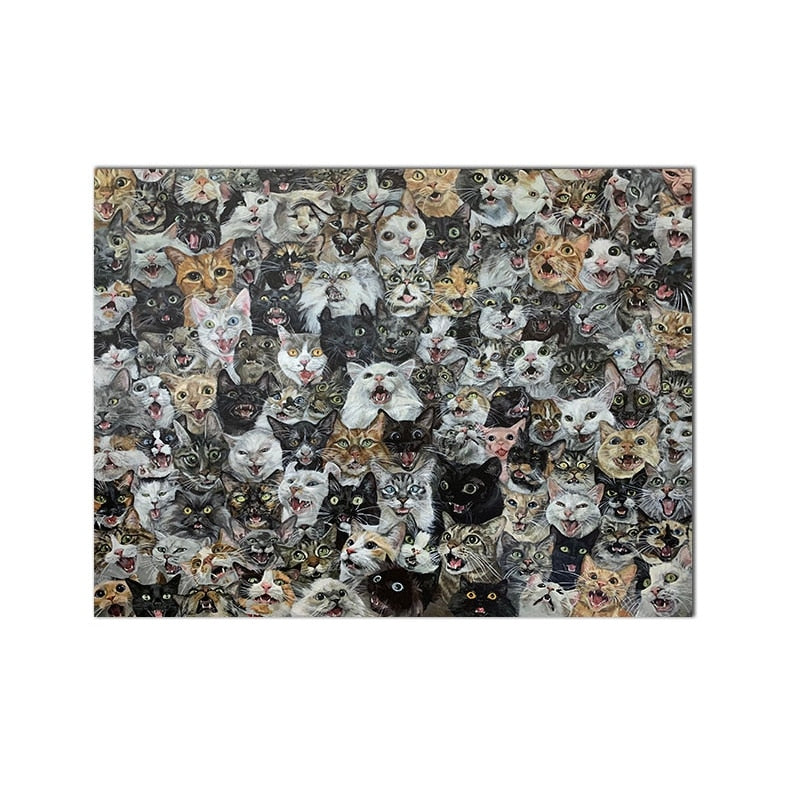 Cats Painting - 10x15cm No Frame / Landscape