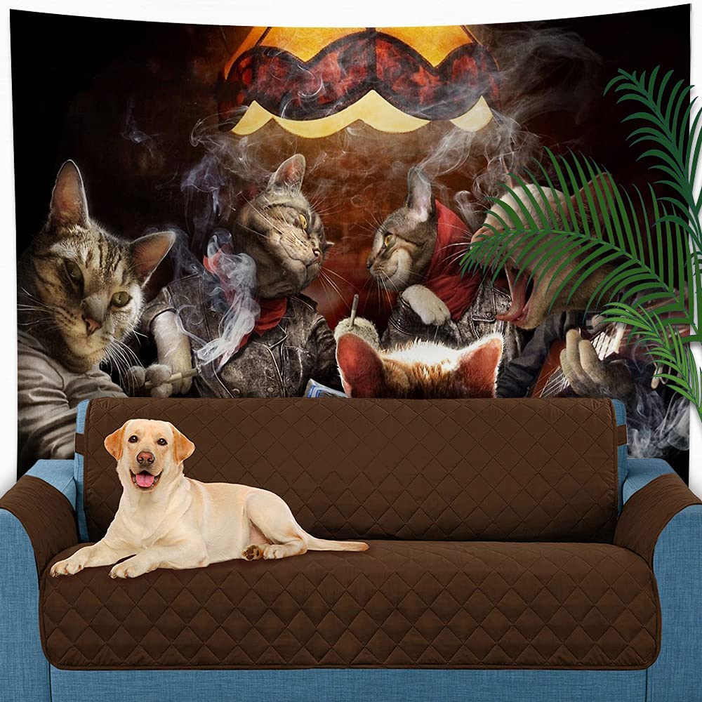 Cats Playing Poker Tapestry - Cat Tapestry