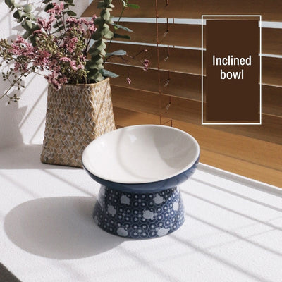 Ceramic Cat Bowls - Inclined Bowl - Cat Bowls