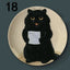 Ceramic Cat Wall Art - Black / 6 inch about 15 cm