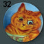 Ceramic Cat Wall Art - Orange / 6 inch about 15 cm