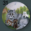 Ceramic Cat Wall Art - Grey / 6 inch about 15 cm