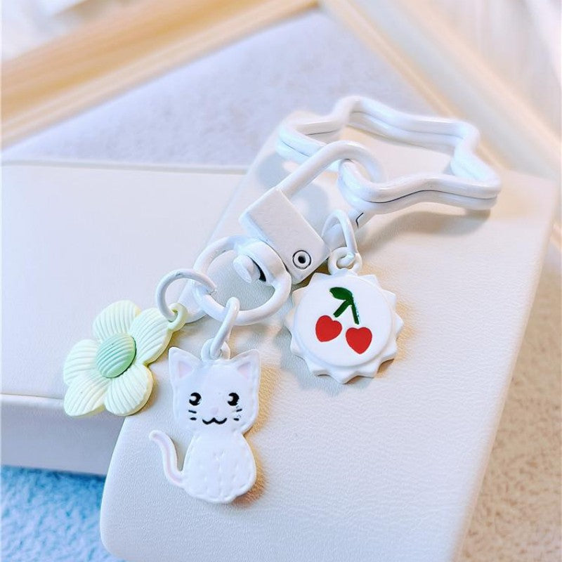 Cherry Cat Keychain - Cat Keychains