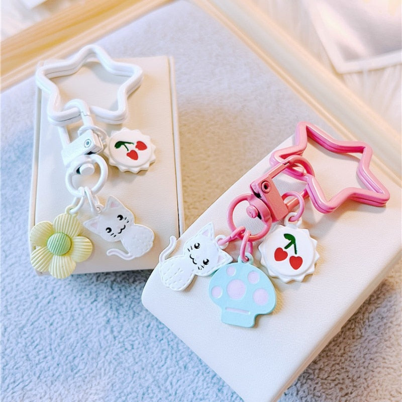 Cherry Cat Keychain - Cat Keychains