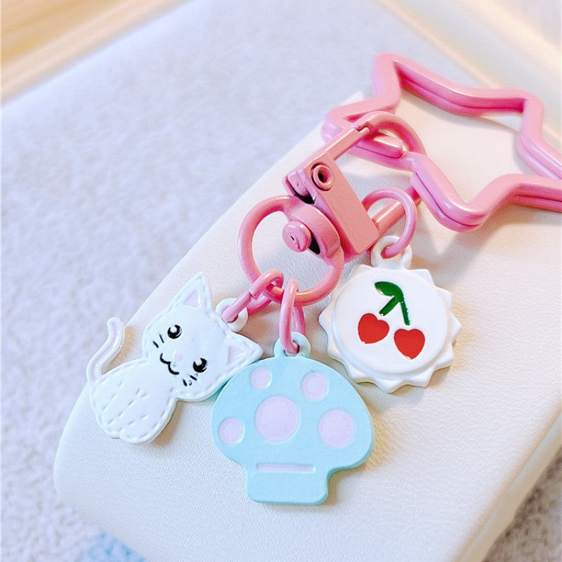 Cherry Cat Keychain - Cat Keychains