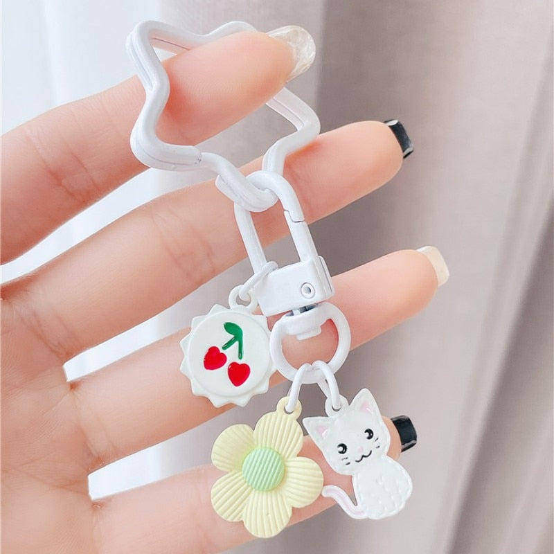 Cherry Cat Keychain - Flower - Cat Keychains