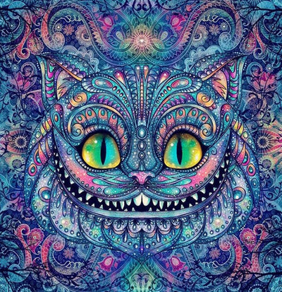 Cheshire Cat Diamond Painting - Blue / square 25x25cm