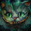 Cheshire Cat Diamond Painting - Green / square 25x25cm