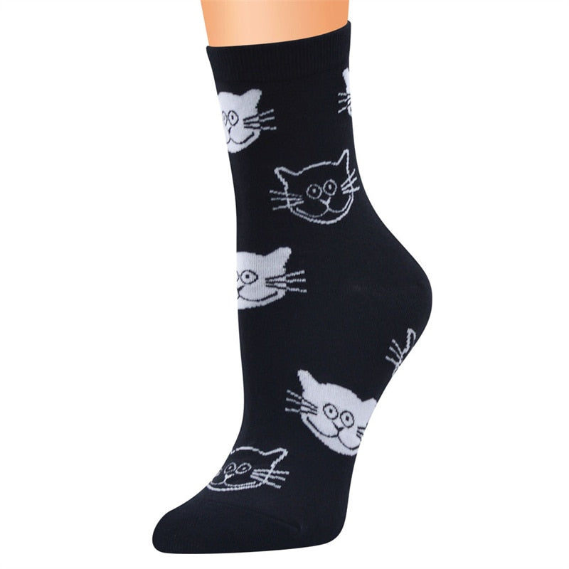 Cheshire Cat Socks - Black - Cat Socks