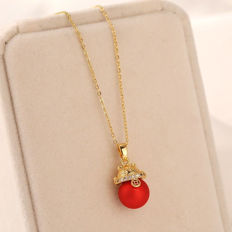 Chinese Lucky Cat Necklace - Cat necklace