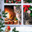 Christmas Cat Diamond Painting - Red / 20x30cm-Round Drill
