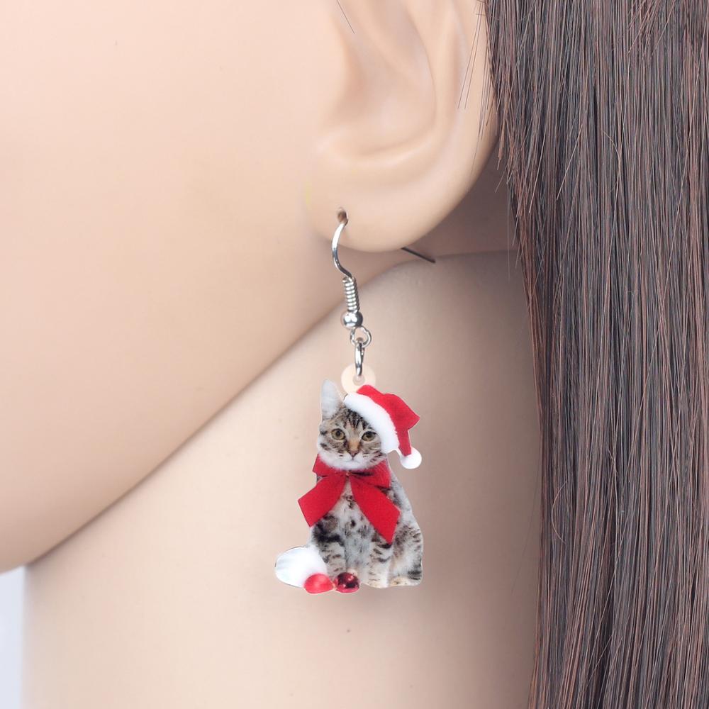 Christmas Cat Earrings - Cat earrings