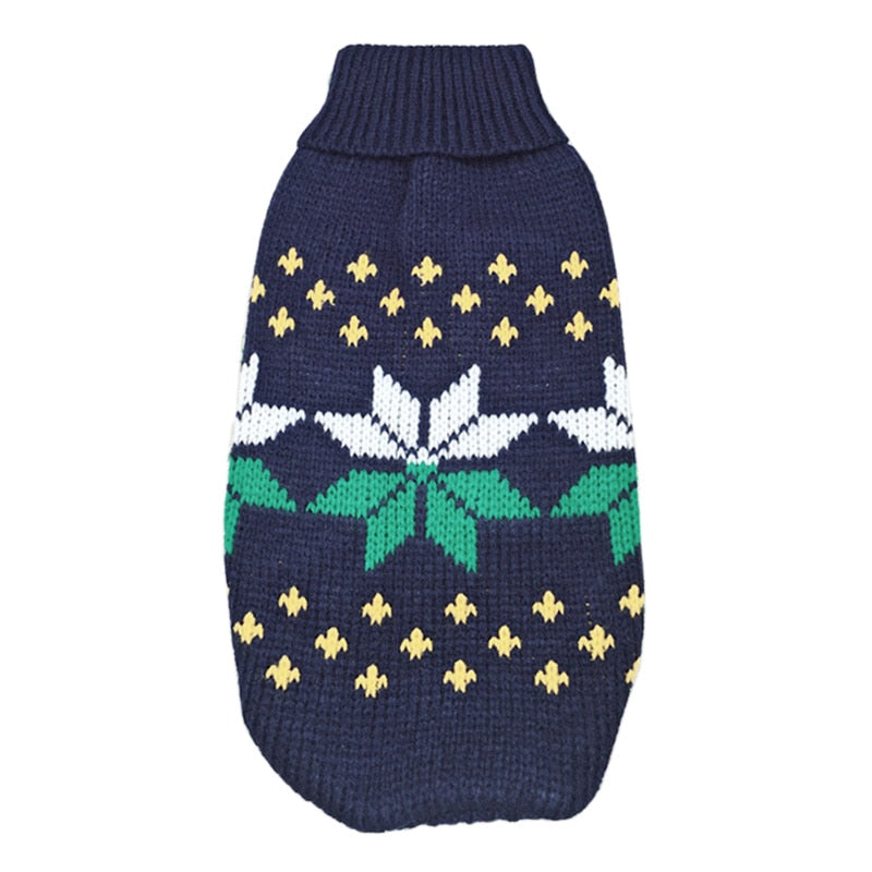 Christmas Clothes for Cats - Navy Leaf / 6 - Clothes for