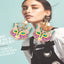 Colorful Cat Head Earrings - Cat earrings