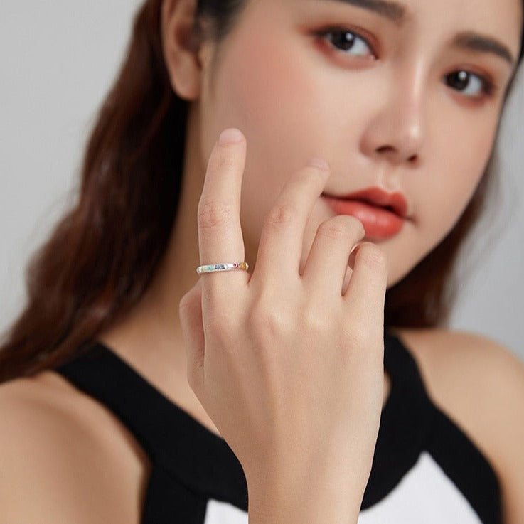Colorful Cat Paw Ring - cat rings