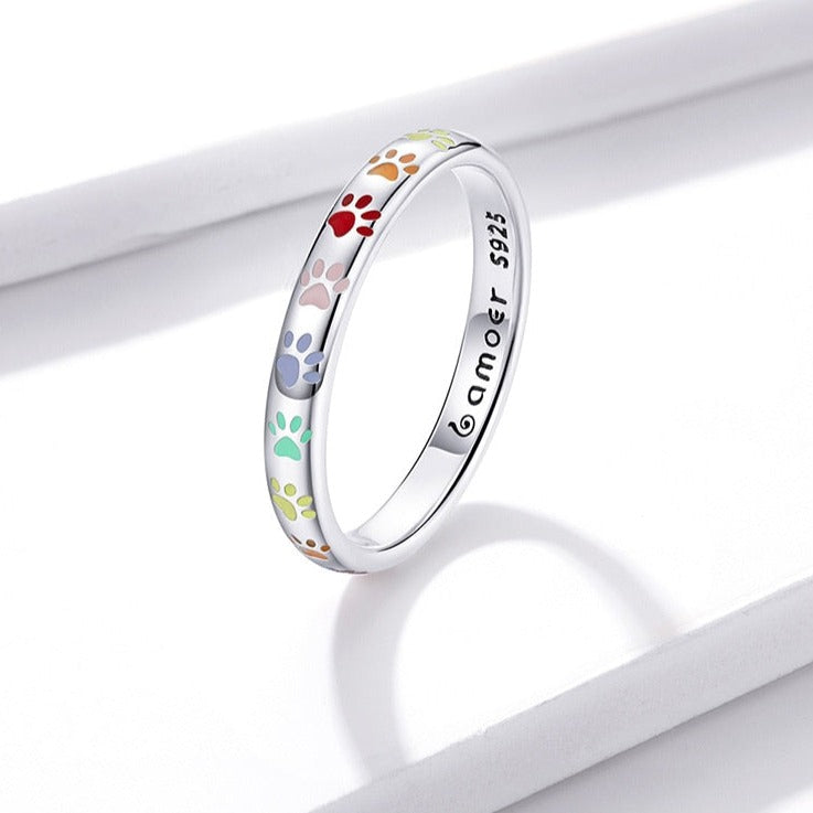 Colorful Cat Paw Ring - cat rings