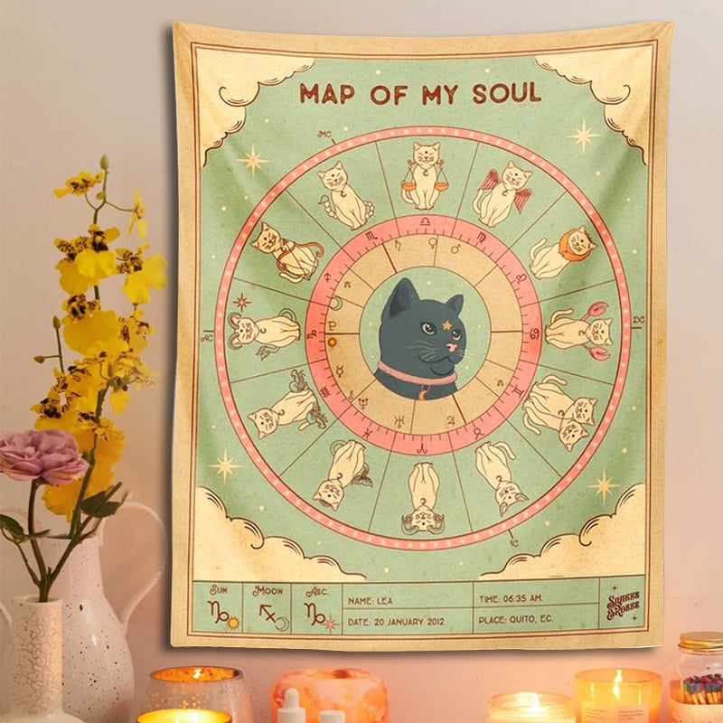 Constellation Cat Tapestry - Cat Tapestry