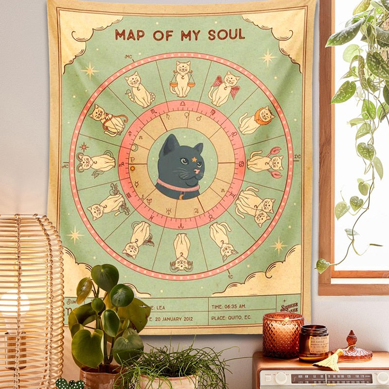 Constellation Cat Tapestry - Cat Tapestry
