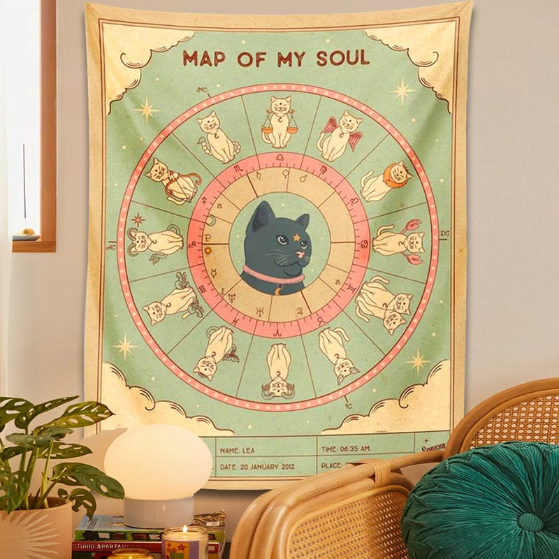 Constellation Cat Tapestry - Cat Tapestry