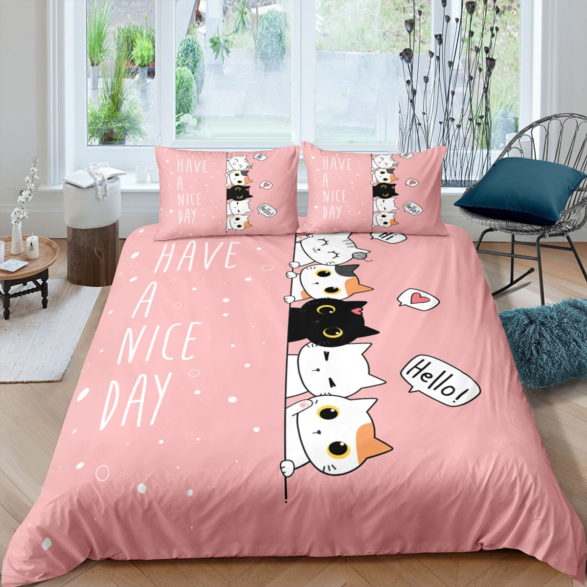 Cool Cats Duvet Cover - Pink / Duvet Cover / 70x133cm 2pcs
