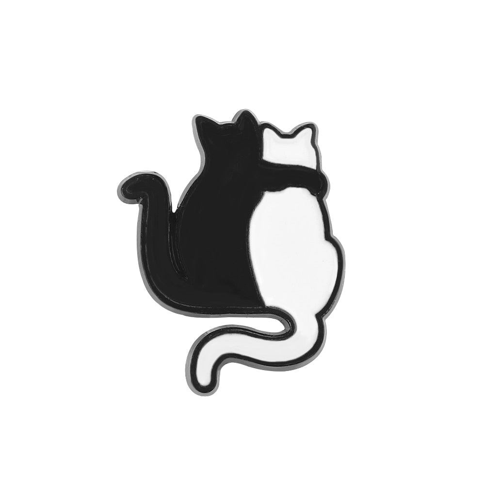 Couple Cat Enamel Pins - Best Friends