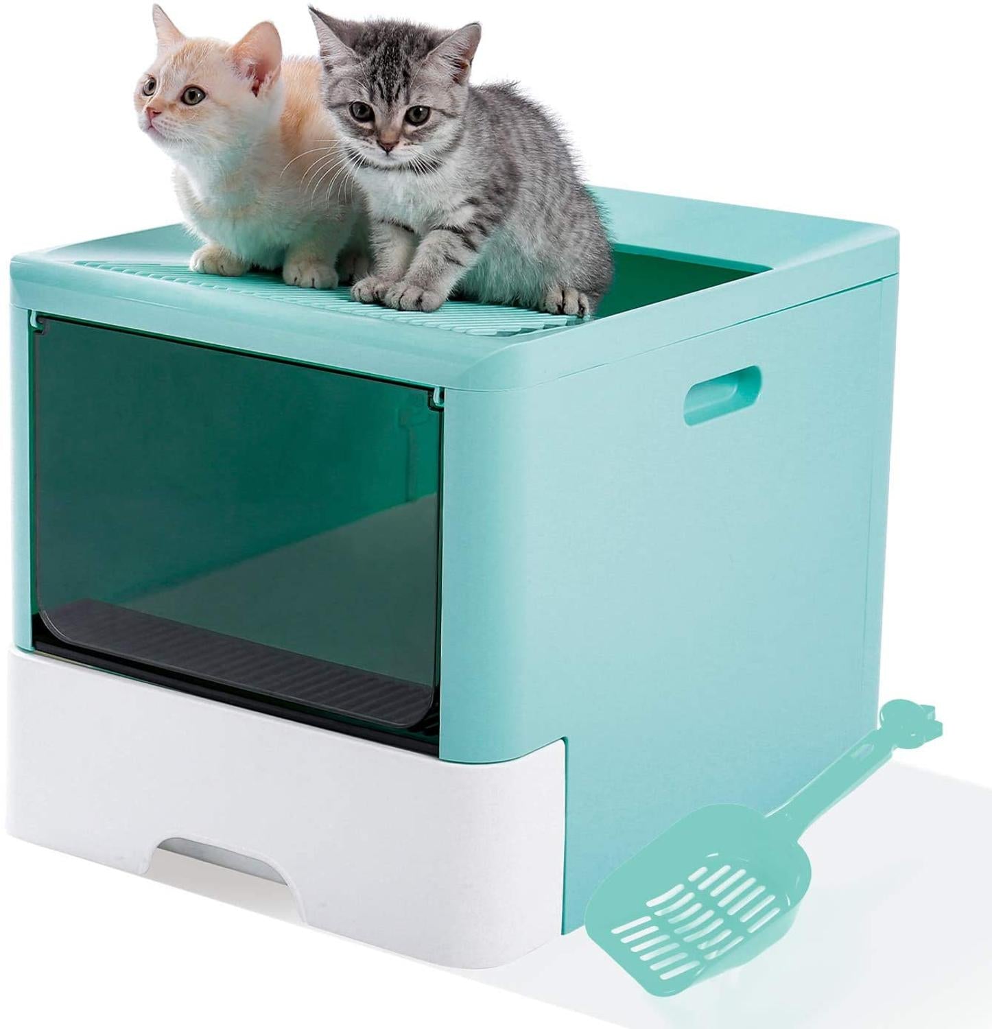 Covered Cat Litter Box - Blue / 30X47X37CM - Cat litter Box