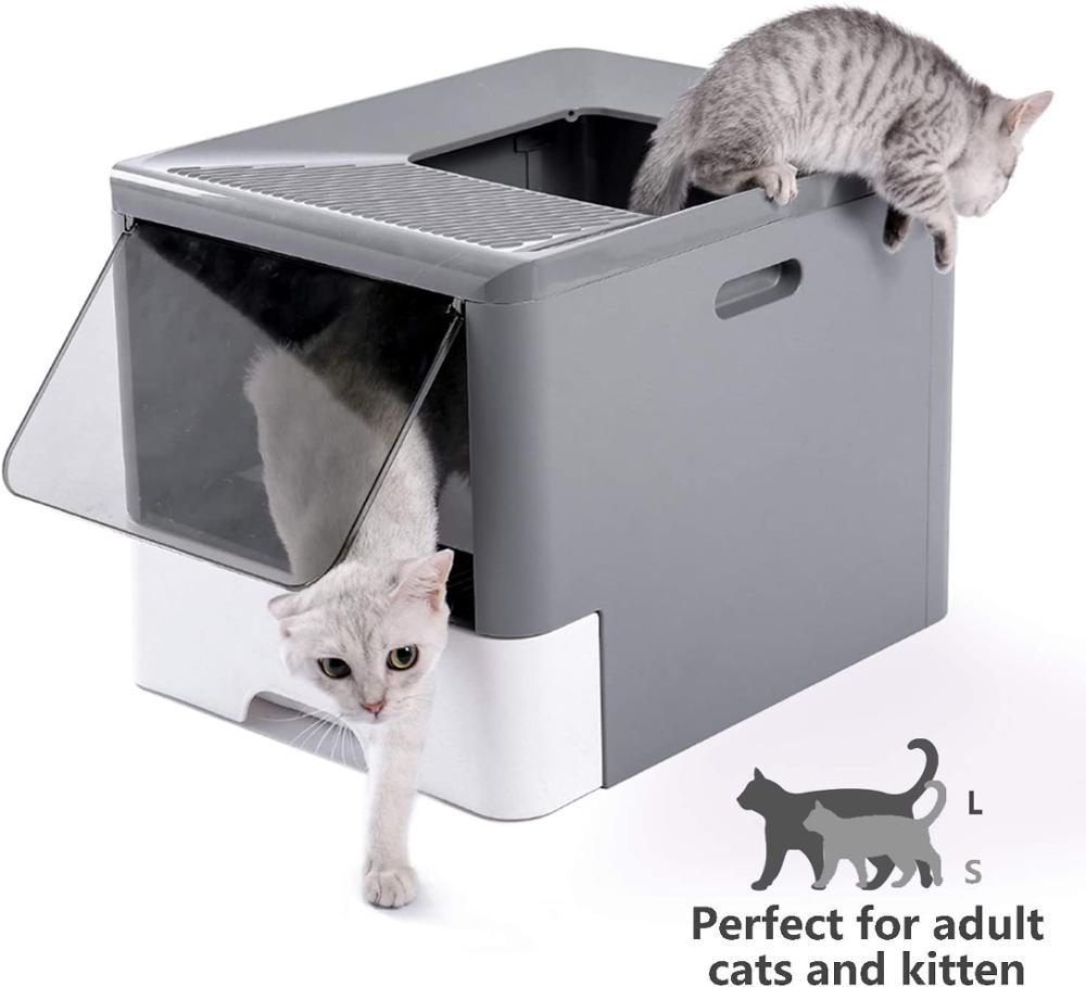 Covered Cat Litter Box - Grey / 30X47X37CM - Cat litter Box