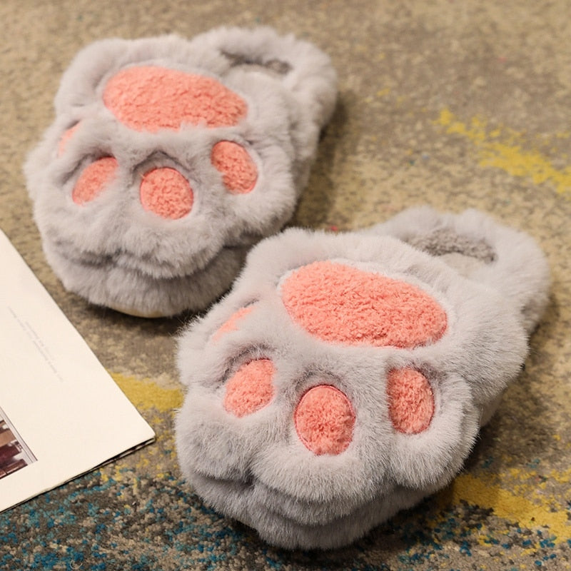 Cozy Cat Slippers - Grey / 36 - Cat slippers