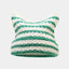 Crochet Beanie Cat Ears - Green / 56-59cm - Cat beanie