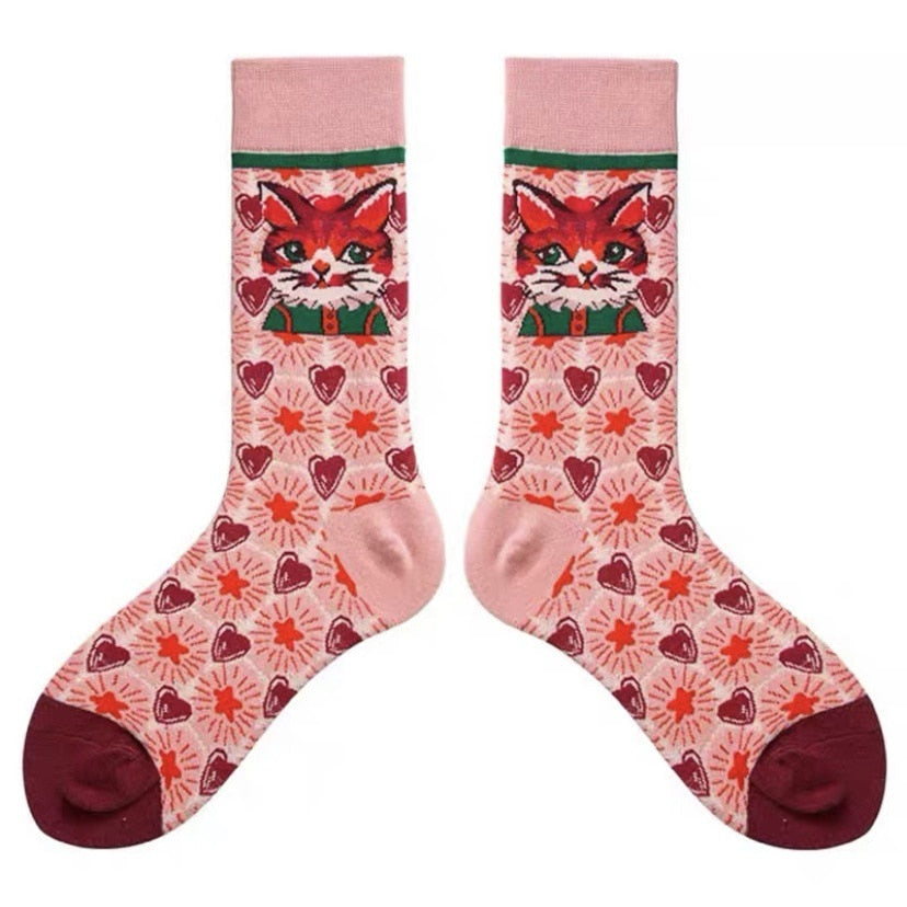 Crochet Cat Socks - Pink / EUR36-41 - Cat Socks