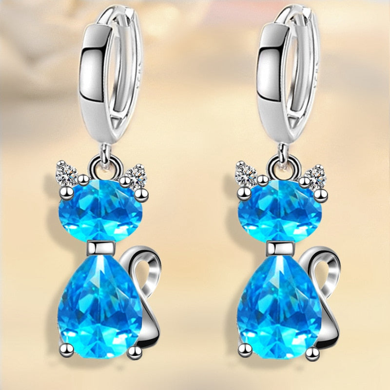 Crystal Cat Earrings - Cat earrings