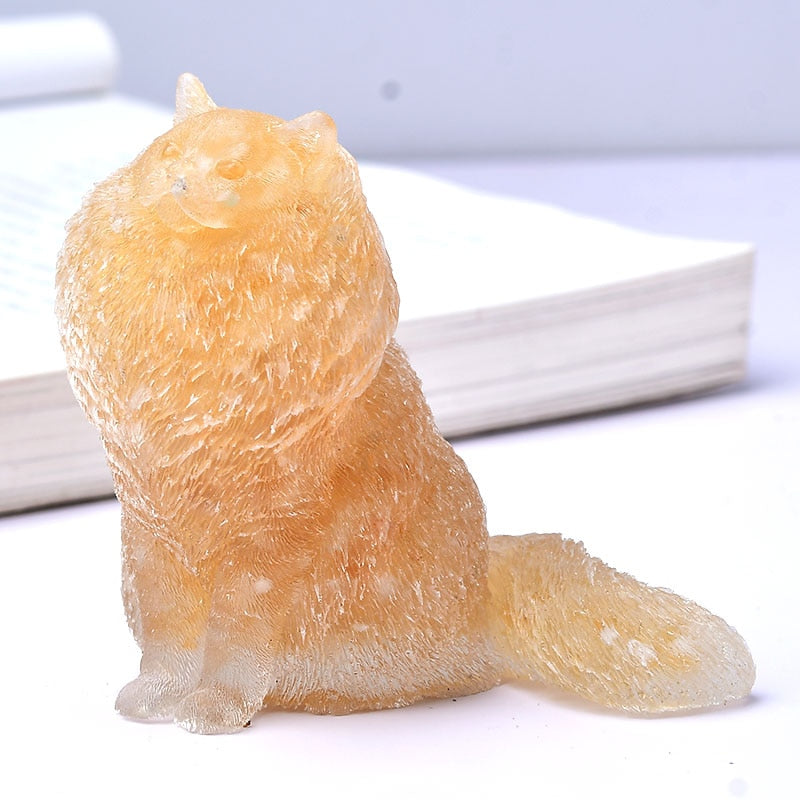 Crystal Cat Statue